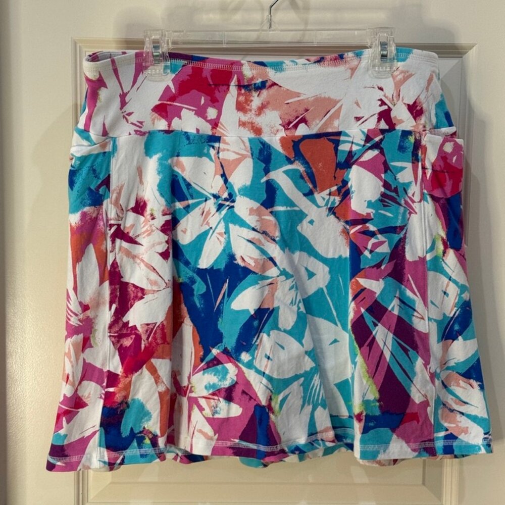 Tropical Print Talbots Knit Skort -